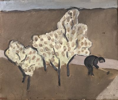 Юзько Василий. Работа в саду. 1970-е гг. Холст, масло, 50х60 см. Работа в хорошем состоянии, за 