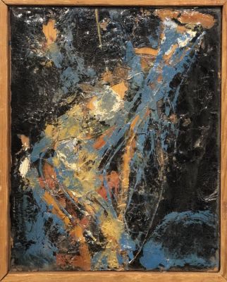 Шинкарев Владимир. Hommage Виталию Кубасову. 1993 г. Холст, масло, 25х20 см. Работа в хорошем 