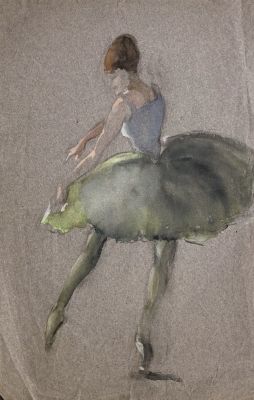 Бакин Сергей. Балерина. 1980-е гг. Бумага, акварель. 47х30 см. Работа в хорошем состоянии, за 