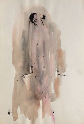 Шаталов Михаил. Обнаженная. 1990-е гг. Бумага, акварель, тушь, 42х29,8 см. Работа в хорошем 