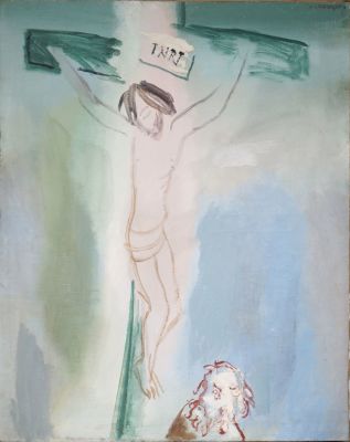 Траугот Г.А.В. Распятие. Начало 2000-х гг. Холст, масло. 99х79 см. Работа в хорошем состоянии 