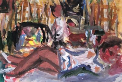 Батынков Константин. Без названия. Ок. 1985 г. Бумага, акварель. 19х27 см. Работа в хорошем 