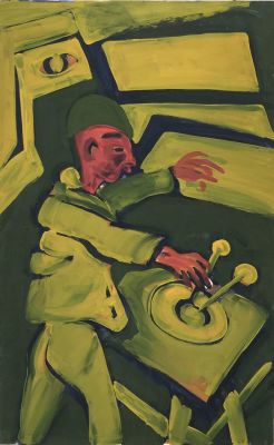 Митин Алексей. Подводник. 2020 г. Оргалит, темпера. 53х33 см. Работа в хорошем состоянии, за 