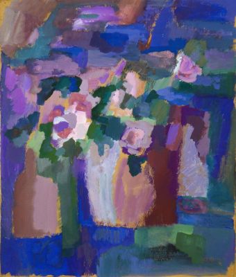 Носов Александр. Букет. 1989 г. Картон, темпера. 46,3х39,4 см. Работа в хорошем состоянии 