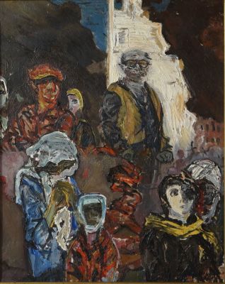 Яшке Владимир. Люди. 1984 г. Оргалит, масло. 63х51 см. Работа в хорошем состоянии, происходит 