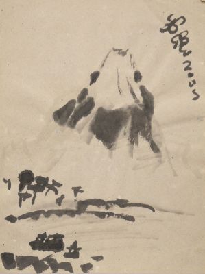 Яшке Владимир. Японский мотив. 2005 г. Бумага, акварель. 25,5х19 см. Работа в хорошем состоянии 