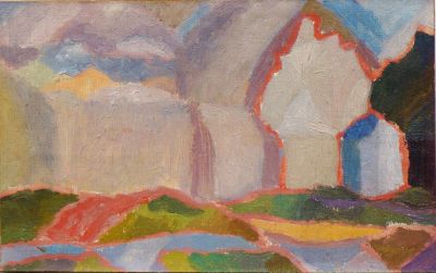 Зубков Геннадий. Дорога. Пустое пространство. 1978 г. Холст, картон, масло. 18х28,7 см. Работа 