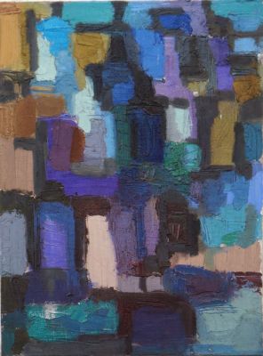 Носов Александр. Абстрактная композиция. 2013 г. Холст, масло. 39,8х29,7 см. Работа в хорошем 