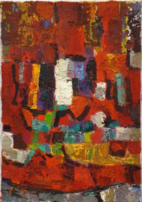 Носов Александр. Абстракция. Холст, масло. 49,5х34,5 см. Работа в хорошем состоянии, за 