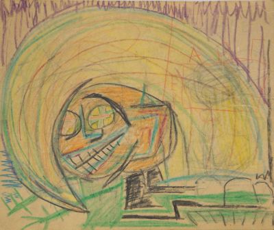 Сорокин Владимир. Желтый хайер. 1980-е гг.. Бумага, пастель. 33,5х39,7 см. Работа в хорошем 