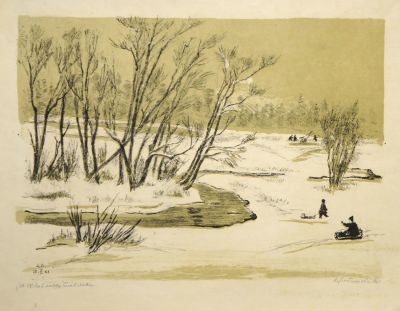 Любимова Антонина. Павловск. Славянка. 1961 г. Бумага, литография. 28х39,5 см (лист 41х54,5 см). 