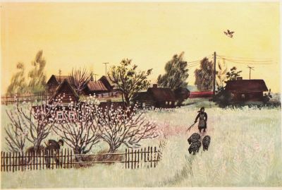 Васнецова Елизавета. Мельница-метелица. Бумага, факсимиле. 22,2х33,3 см (размер изображения). Ра 