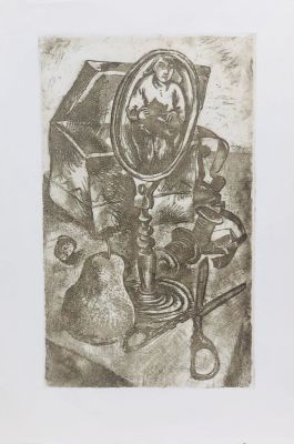 Медведев Андрей. Натюрморт. Бумага, офорт. 23х14 см (размер эстампа). Работа в хорошем 