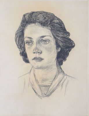 Капусцинский Виктор. Женский портрет. 1960-е гг. (?) Бумага, карандаш. 34х26 см. Работа в 
