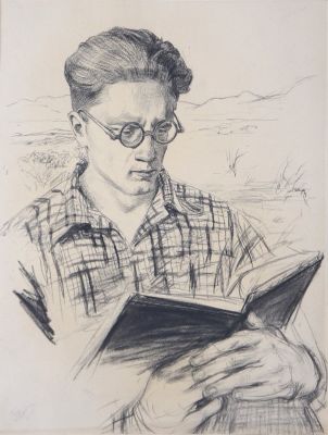 Капусцинский Виктор. Мужской портрет. 1960-е гг. (?) Бумага, карандаш. 38х29 см. Работа в 