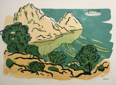 Ивлев Павел. Крым. Южный берег. 1960-е. Бумага, литография, 28,5х40 см (лист 40х60 см). Работа 