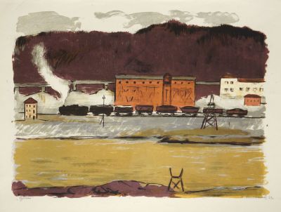 Масленникова Ирина. Губаха. 1969 г. Бумага, цветная литография. 43х59 см (лист 53,5х70,5 см). Ра 