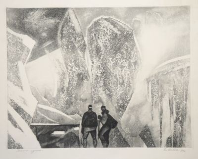 Шистко Владимир. Сияние ледника. 1967 г. Бумага, офорт. 48,5х63 см (лист 61,5х76,5 см). Работа 