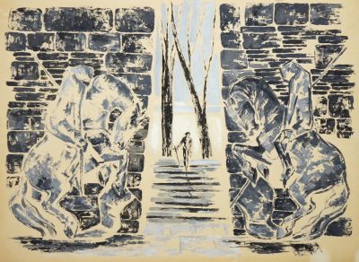 Шорр Теодора. Склеп. Эскиз декорации к опере Лючия ди Ламмермур (Малый оперный театр). 1961 г. 