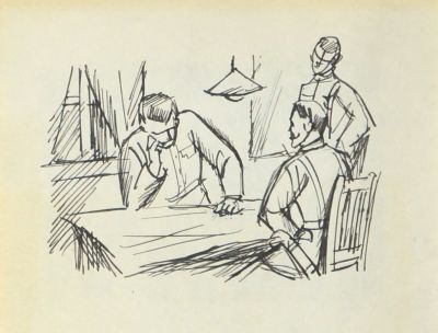 Ковалев Алексей. Вариант иллюстрации к книге &laquo;Чапаев&raquo; (На Колчака). 1960-е гг (?). Бумага 