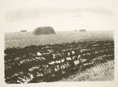 Ковалев Алексей. Осень. Октябрь. 1983 г. Бумага, литография, 2/10. 31х45 см (лист 44х59,5 см). Р 