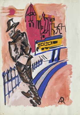 Рапопорт Алек. Без названия. 1970-е гг. Бумага, тушь, гуашь. 55х37 см. Работа в хорошем 