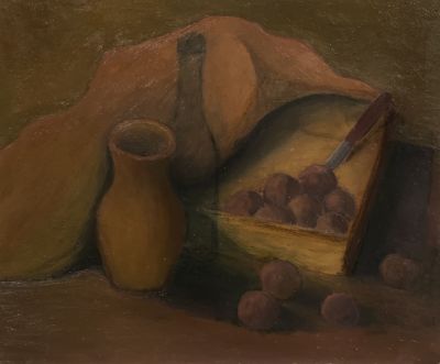 Сиверцев Сергей. Натюрморт. 1965 г. Картон, масло. 47х57 см. Работа в хорошем состоянии 