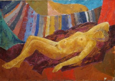 Самоуков. Обнаженная. 1980-90 гг. Холст, масло, 97х137 см. За авторской подписью на подрамнике. 