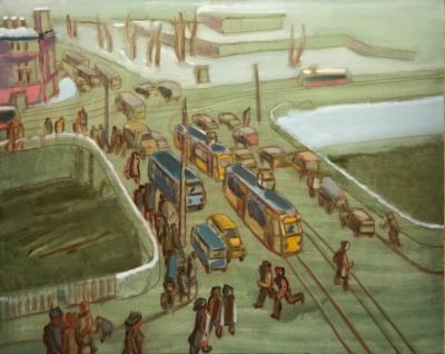 Фронтинский Олег. Обводный канал. 2011 г. Холст, масло. 80х100 см. Работа в хорошем состоянии 