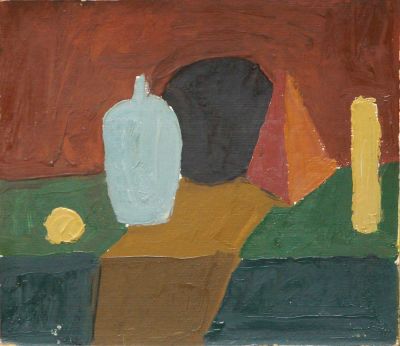 Флоренский Александр. Упражнение в цвете. 1979 г. Картон, масло. 19,2х22,2 см. Работа в хорошем 