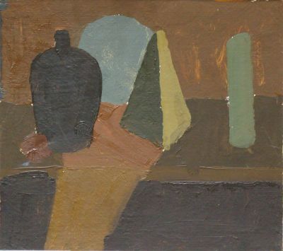 Флоренский Александр. Упражнение в цвете. 1979 г. Картон, масло. 19х21,5 см. Работа в хорошем 