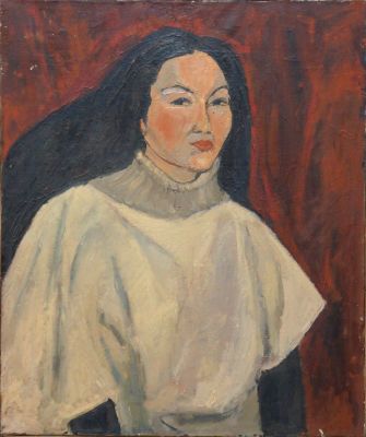 Гершкович Александр. Портрет казашки Тунгус. 1985 г. Холст, масло, 76х63 см. Работа в хорошем 