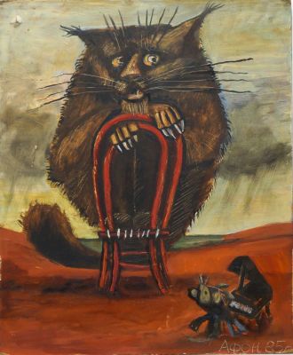 Афоничев Вячеслав. Аппассионата Бетховена. 1985 г. ДВП, масло. 33,7х27,7 см. Работа в хорошем 