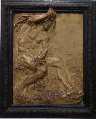 Суворов Иннокентий. Барельеф. 1920-е гг. Гипс, тонировка, 44х32х3 см. Работа в хорошем состоянии 