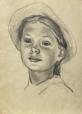 Годлевский Иван. Детский портрет (Портрет дочери). 1950-е гг. Бумага, карандаш. 28,5х21 см. Рабо 