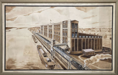 Неизвестный художник (заверено В.Ляхницким, 1926 г.). К проекту быстростроящегося дока. 1926 