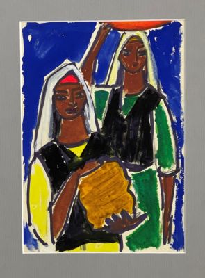 Годлевский Иван. Восточные женщины. 1960-е гг. Бумага, смешанная техника. 26,5х18,5 см. Работа 