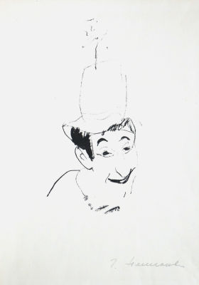 Неменова Герта. Портрет Марселя Марсо. 1961 г. Бумага, литография. 40х28,7 см (размер листа). Ра 