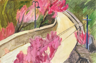 Назарова Нина. Дорога. Крым. 1950-е гг. Бумага, гуашь. 50х75 см. Работа в хорошем состоянии 