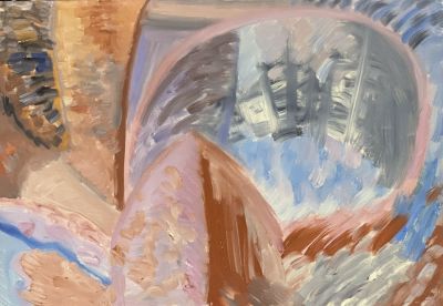 Стерлигов Владимир. Композиция.
1960-е гг., картон, масло, 23х33 см. Работа в хорошем состоянии 