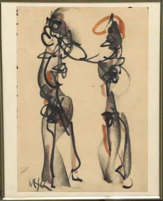 Михнов-Войтенко Евгений. Без названия. 1967 г. Бумага, смешанная техника, 27,5х19,5 см. Работа 