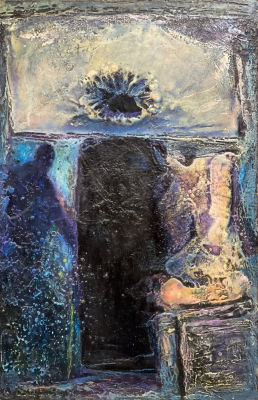 Михайлов Вячеслав. Вход. 1986 г. Оргалит, см. техника, 123х81 см. Работа в хорошем состоянии, за 