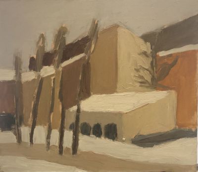 Флоренский Александр. Двор на Разъезжей улице. 1980 г. Холст, масло, 35х40 см. Работа в хорошем 