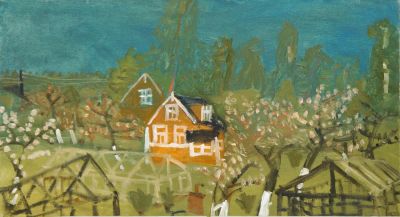 Васильева Ира. Борисова Грива. 2007 г. Холст, масло. 25х45 см. Работа в хорошем состоянии 