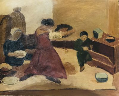 Флоренский Александр. Ваяльщицы (По Курбе). 1980 г. Холст, масло. 81х100 см. Работа в хорошем 