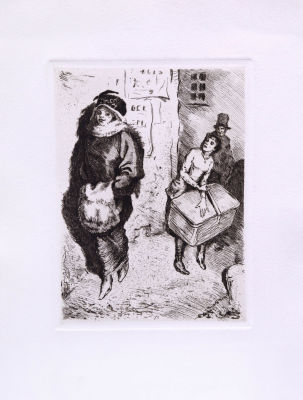 Масютин Василий. На улице. 1914 г. (поздняя печать?). Бумага, офорт, 40,4х30,2 см (размер листа). 