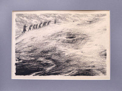 Борискович Владимир. Из серии &laquo;Война&raquo; (№1). 1946 г. Бумага, автолитография, 30х42 см (лист). Рабо 