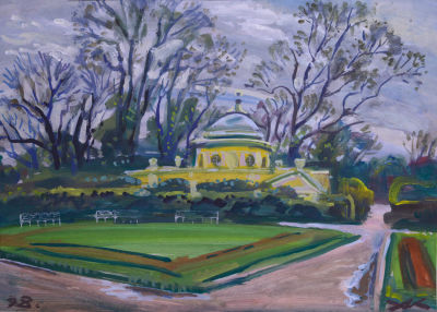 Коковкин Александр. Царское село. 1998 г. Бумага, темпера, 40х56 см (лист). Работа в хорошем 