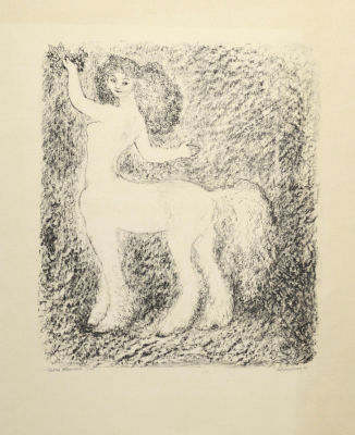 Якобсон Александра. Кентавр. Дочь Хирона. 1961 г. Бумага, литография, 7/10, 60х45 см. Работа в 