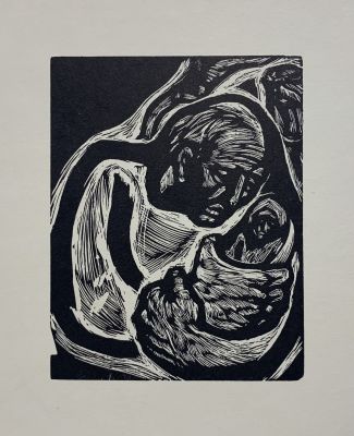 Красаускас Стасис. &laquo;Он делает из дерева Богов&raquo;. 1960-е гг. Бумага, ксилография, 27.4х21.5 